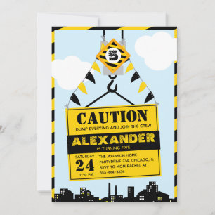 Bouwwaarschuwingsbord Jongens Verjaardagsfeestje   Kaart