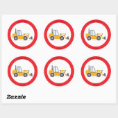 Bouwwagen Dit boek behoort toe aan Ronde Sticker (Vel)