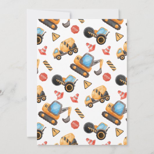 Bouwwagen elke leeftijd Verjaardag Kaart (Achterkant)