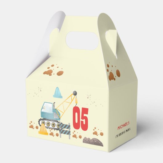 Bouwwagen jongen verjaardag bedankdoosjes (Achterkant)