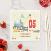 Bouwwagen jongen verjaardag servet (Insitu)