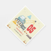 Bouwwagen jongen verjaardag servet (Hoek)