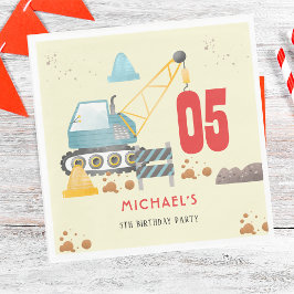 Bouwwagen jongen verjaardag servet