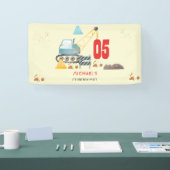 Bouwwagen jongen verjaardag spandoek (Beurs)
