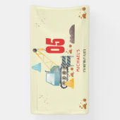 Bouwwagen jongen verjaardag spandoek (Verticaal)