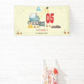 Bouwwagen jongen verjaardag spandoek (Insitu)