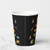 Bouwwagen kids verjaardag Papieren beker (Rechts)