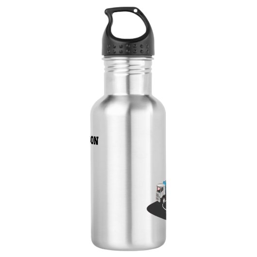 Bouwwagen kind terug naar schoolwater waterfles  (Achterkant)