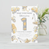 Bouwwagen ONE 1e verjaardagsfeest Kaart (Staand voorkant)