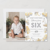 Bouwwagen SIX 6e verjaardagsfeest Kaart (Voorkant)