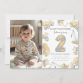 Bouwwagen Twee 2e Verjaardagsfeest Kaart (Voorkant)