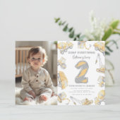 Bouwwagen Twee 2e Verjaardagsfeest Kaart (Staand voorkant)