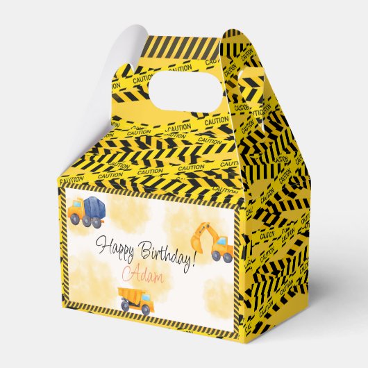 Bouwwagen Verjaardag Bedankdoosjes (Achterkant)