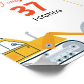 Bouwwagen Verjaardag mijlpaal foto Poster (Hoek)