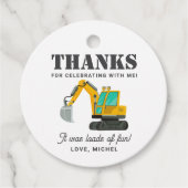 Bouwwagen Verjaardag Party Decoratie Bedankjes Labels (Voorkant)