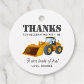 Bouwwagen Verjaardag Party Decoratie Bedankjes Labels (Voorkant)