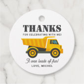 Bouwwagen Verjaardag Party Decoratie Bedankjes Labels (Voorkant)