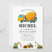 Bouwwagen Verjaardag Party Decoratie Kaart (Voorkant)