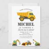 Bouwwagen Verjaardag Party Decoratie Kaart (Voorkant)