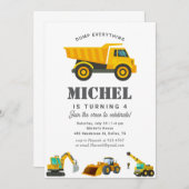 Bouwwagen Verjaardag Party Decoratie Kaart (Voorkant / Achterkant)