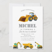 Bouwwagen Verjaardag Party Decoratie Kaart (Voorkant)