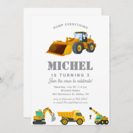 Bouwwagen Verjaardag Party Decoratie Kaart