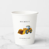 Bouwwagen Verjaardag Party Decoratie Papieren Bekers (Achterkant)