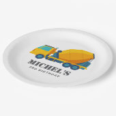 Bouwwagen Verjaardag Party Decoratie Papieren Bordje (Gekanteld)