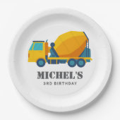 Bouwwagen Verjaardag Party Decoratie Papieren Bordje (Voorkant)