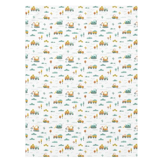 Bouwwagen Verjaardag Party Decoratie Tafelkleed (Voorkant)