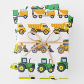 Bouwwagen Verjaardag Wrapping Paper Sheets (In situ)