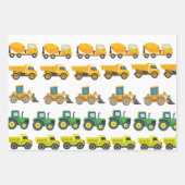 Bouwwagen Verjaardag Wrapping Paper Sheets (Voorkant)