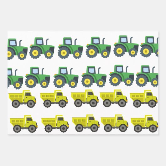 Bouwwagen Verjaardag Wrapping Paper Sheets (Voorkant 2)