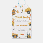 Bouwwagen Verjaardagsfeest Cadeaulabel (Achterkant)