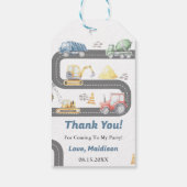 Bouwwagen Verjaardagsfeest Cadeaulabel (Achterkant)