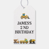 Bouwwagen Verjaardagsfeest Cadeaulabel (Voorkant)