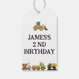 Bouwwagen Verjaardagsfeest Cadeaulabel