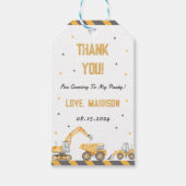 Bouwwagen Verjaardagsfeest Cadeaulabel (Voorkant)