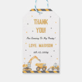 Bouwwagen Verjaardagsfeest Cadeaulabel (Achterkant)