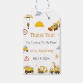 Bouwwagen Verjaardagsfeest Cadeaulabel (Voorkant)