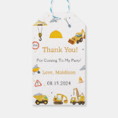 Bouwwagen Verjaardagsfeest Cadeaulabel (Achterkant)