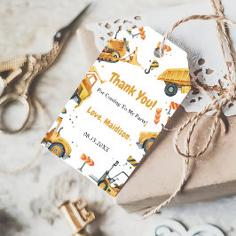 Bouwwagen Verjaardagsfeest Cadeaulabel