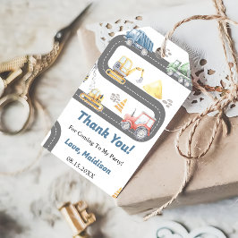 Bouwwagen Verjaardagsfeest Cadeaulabel