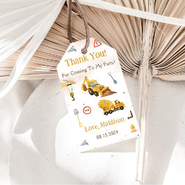 Bouwwagen Verjaardagsfeest Cadeaulabel