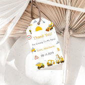 Bouwwagen Verjaardagsfeest Cadeaulabel