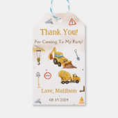 Bouwwagen Verjaardagsfeest Cadeaulabel (Voorkant)