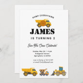 Bouwwagen Verjaardagsfeest Kaart (Voorkant / Achterkant)