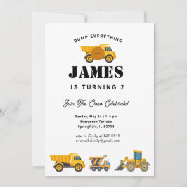 Bouwwagen Verjaardagsfeest Kaart