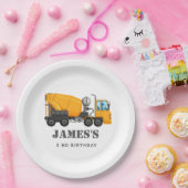 Bouwwagen Verjaardagsfeest Papieren Bordje (Feest)