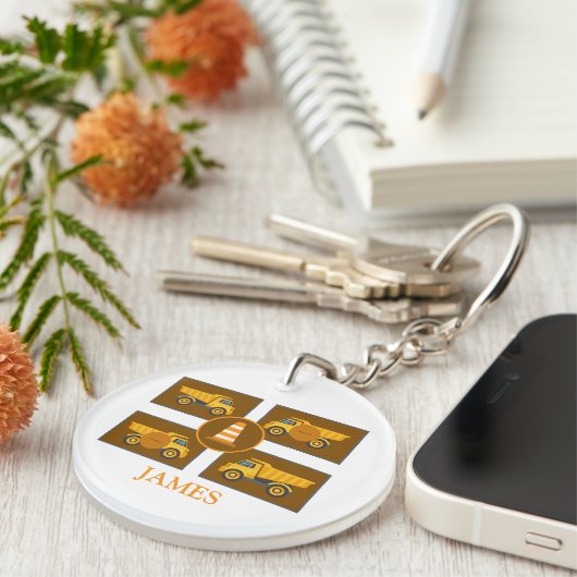 Bouwwagen Verjaardagsfeest Sleutelhanger (Voorkant Rechts)